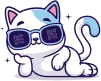QR cat with sunglasses illustration