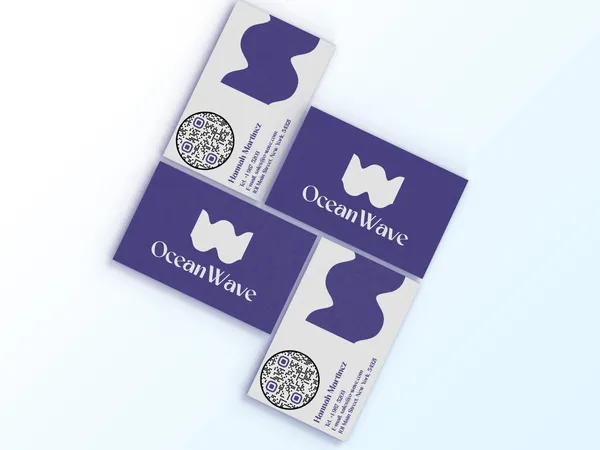 QR code displayed on a business card